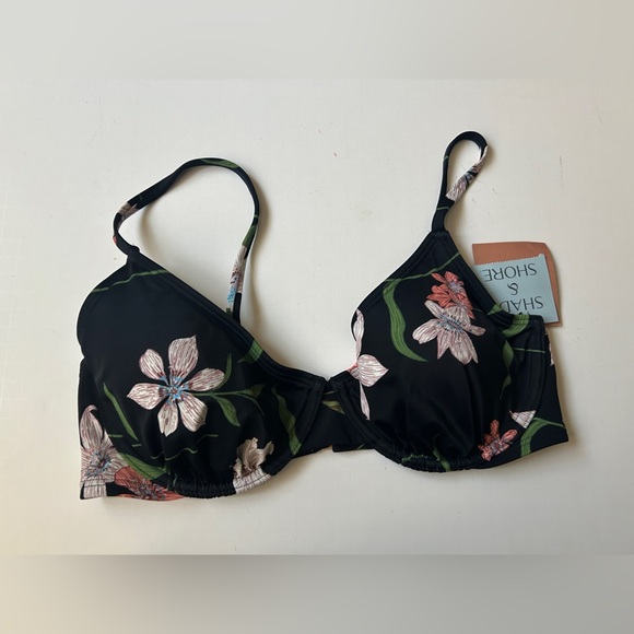 Shade and Shore Floral Bikini Top 34D NWT - Picture 1 of 6